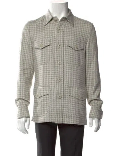 Pre-owned Suitsupply Wool Printed Shirt W/ Tags In Gray