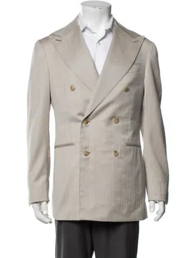 Pre-owned Suitsupply Wool Striped Blazer In Neutrals