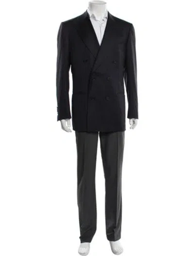 Pre-owned Suitsupply Wool Striped Jacket In Blue