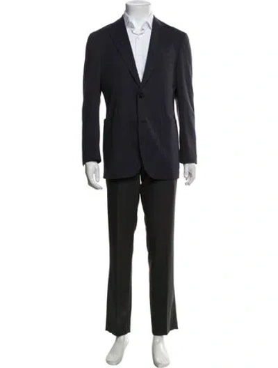 Pre-owned Suitsupply Wool Striped Three-piece Blazer In Black