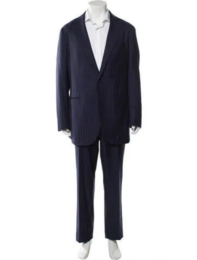 Pre-owned Suitsupply Wool Striped Two-piece Suit In Blue
