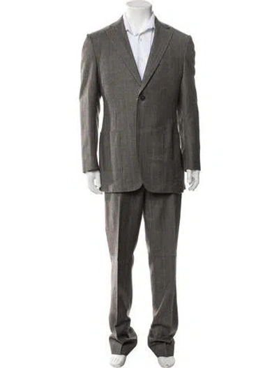 Pre-owned Suitsupply Wool Striped Two-piece Suit Vest In Grey