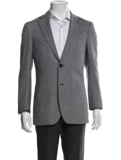 Pre-owned Suitsupply Wool Tweed Pattern Blazer In Blue