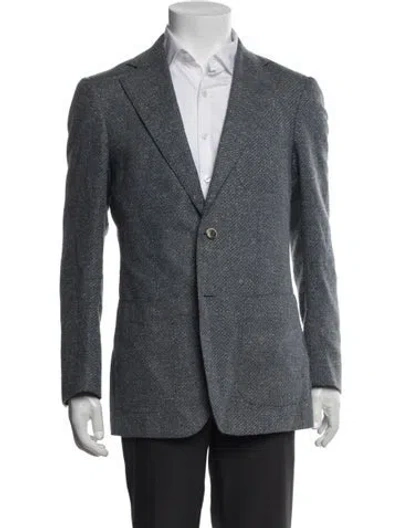 Pre-owned Suitsupply Wool Tweed Pattern Blazer In Blue