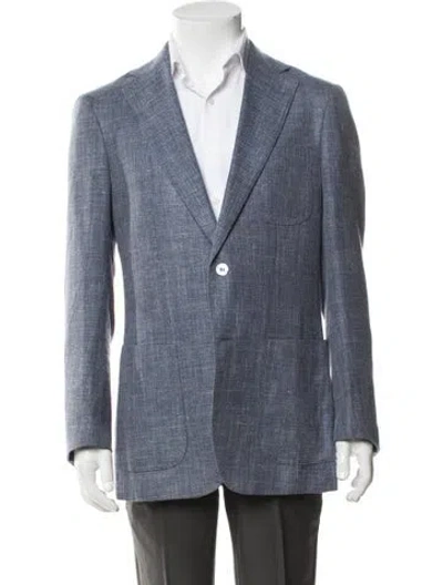 Pre-owned Suitsupply Wool Tweed Pattern Blazer In Blue