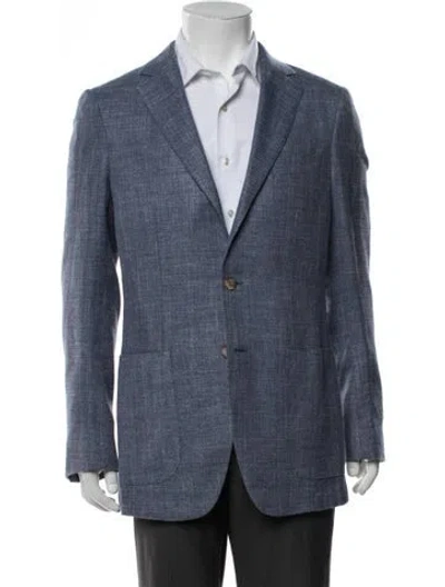 Pre-owned Suitsupply Wool Tweed Pattern Blazer In Blue
