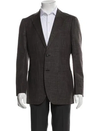 Pre-owned Suitsupply Wool Tweed Pattern Two-piece Blazer In Brown