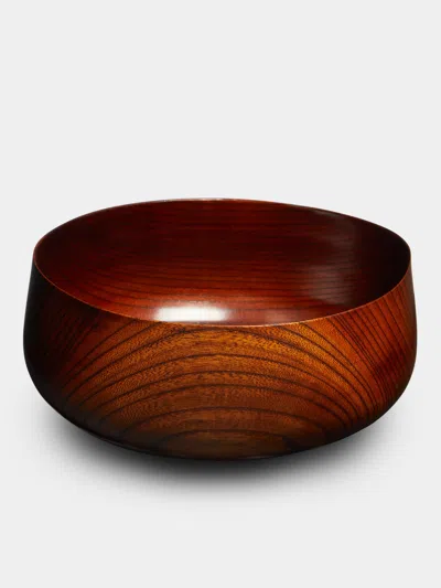 Suk Keun Kang Ottchil Wood Large Bowl  Abask Luxury Gift In Brown