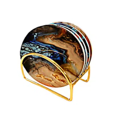 Suki Wang London Ceramic Coaster Set Of Four