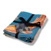 Suki Wang London 'fan Print And Fish Print' Cotton Tea Towel Set In Multi