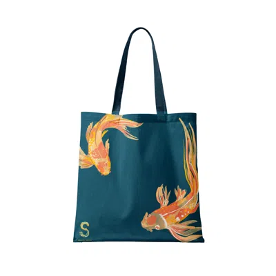 Suki Wang London Women's Balance Of Koi Tote Bag - Aqua