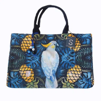 Suki Wang London Women's Blue Lush Tropics Tote Bag Beach Bag