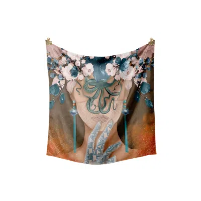 Suki Wang London Women's Floral Elegance Luxe Silk Scarf