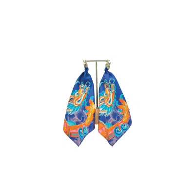 Suki Wang London Women's Set Of Two Blossom Into Power Statement Earring - Navy In Brown