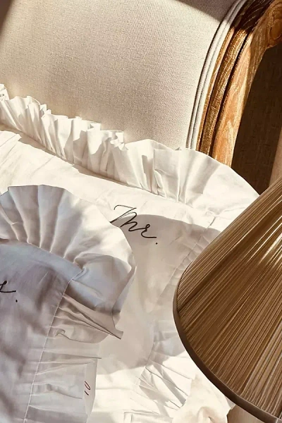 Sukun Mr. & Mrs. Cotton Sateen Pillowcase, Set Of 2