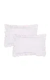 Sukun Provence Pink Pillowcase Pair In White