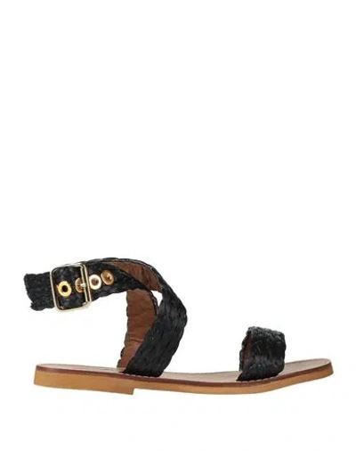 Suky Woman Sandals Black Size 8 Natural Raffia