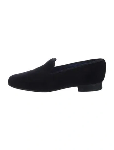Pre-owned Sulka Velvet Loafers In Black