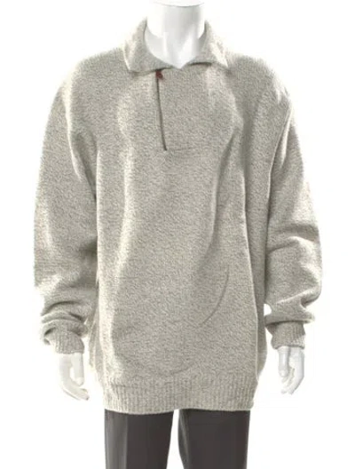 Pre-owned Sulka Wool Mock Neck Polo Sweater In Multi