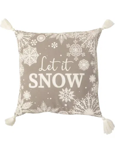 Sullivan Gifts Let It Snow Pillow In Grey In Neutral