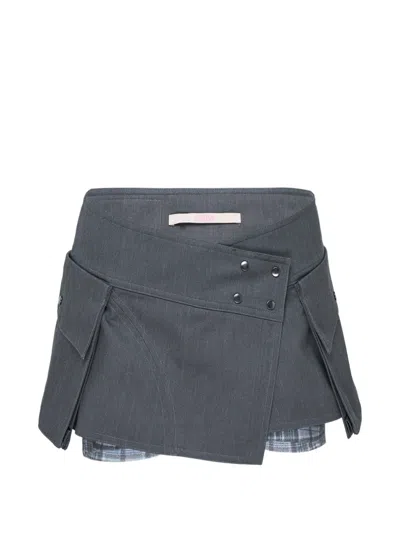 Sultry Virgin Cargo Utility Mini Skorts In Gray