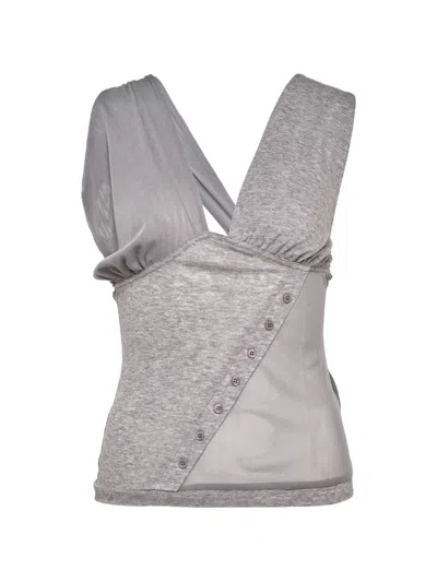 Sultry Virgin Soma Comfy Deconstructed Top In Gray