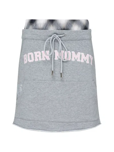 Sultry Virgin Mothering Midi Skirt In Gray