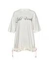 Sultry Virgin Ruffled Drawstring T-shirt In White