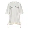 Sultry Virgin Ruffled Drawstring T-shirt In White