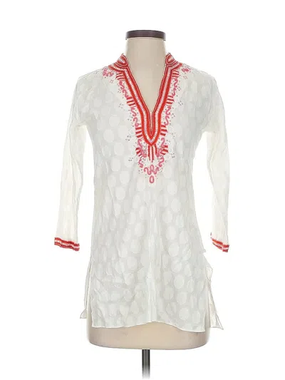 Pre-owned Sulu Collection Long Sleeve Blouse In White