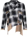 Sulvam Asymmetric Plaid-check Blazer In Blue