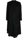Sulvam Asymmetric Single-breasted Wool Coat In Black