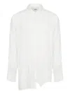 Sulvam Asymmetrical-hem Long-sleeve Shirt In White