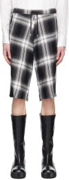 Sulvam Black Check Shorts In Black