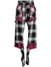 Sulvam Check-print Asymmetric Trousers In Black