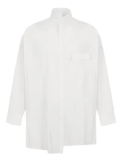Sulvam Chest-pocket Asymmetrical Shirt In White