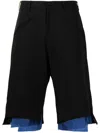 Sulvam Contrast Trim Shorts In Black