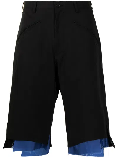 Sulvam Contrast Trim Shorts In Black