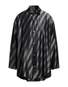 Sulvam Man Shirt Black Size L Rayon, Polyester In Black