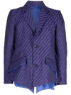 Sulvam Purple Striped Blazer In Purple