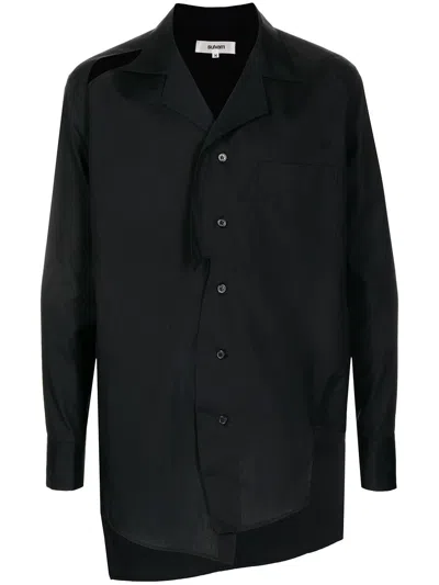 Sulvam Slit-detail Button-up Shirt In Black
