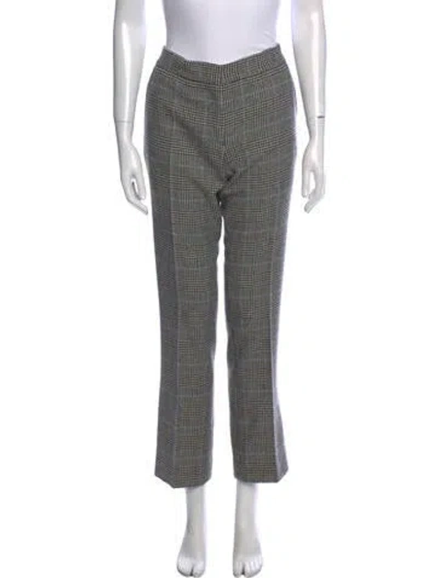 Pre-owned Summa Houndstooth Print Straight Leg Pants In Gray