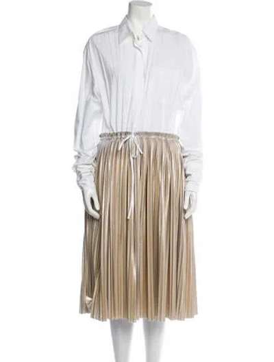 Pre-owned Summa Midi Length Dress In Gold