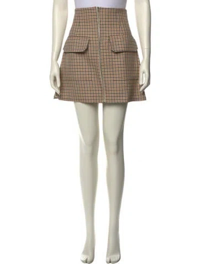 Pre-owned Summa Plaid Print Mini Skirt In Multi