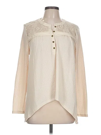 Pre-owned Summer & Rose Long Sleeve Blouse In Ivory