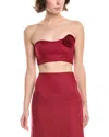 Summer Away Rewa Linen Bandeau Top In Red
