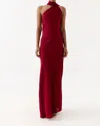 Summer Away Rosario Halter Neck Maxi Dress In Sangria In Red