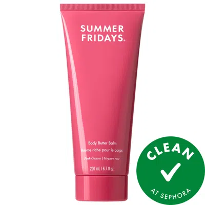 Summer Fridays Body Butter Balm Pink Guava - Rich Body Cream With Hyaluronic Acid 6.7 Fl Oz/200 ml In Red