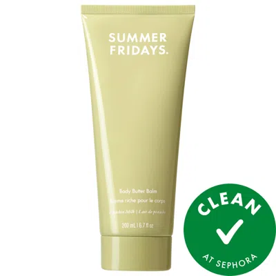 Summer Fridays Body Butter Balm Pistachio Milk - Rich Body Cream With Hyaluronic Acid 6.7 Fl Oz/200 ml In Transparent