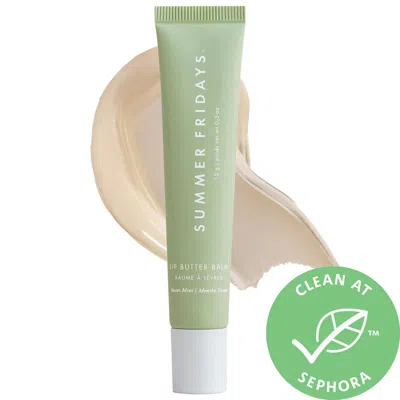 Summer Fridays Lip Butter Balm For Hydration & Shine Sweet Mint 0.5 oz / 15 G In White